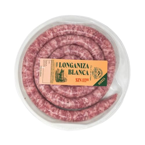 PEÑA CRUZ Embutidos Frescos: Cerdo, Butifarra, Chorizo, Longaniza y Chistorra –Sin Gluten, Lactosa ni Soja, Prod. Almerienses 100%, Envío Refrigerado (Longaniza Blanca Fresca de Cerdo (375g))