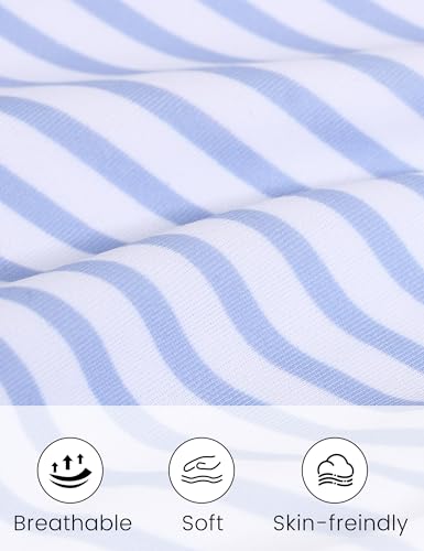 GEMLON Baby Girls One Piece Swimsuit Ruffled Bow Strap Color Block Stripe Bathing Suit for Summer Beach 18-24M Swimsuit Girl — view 4