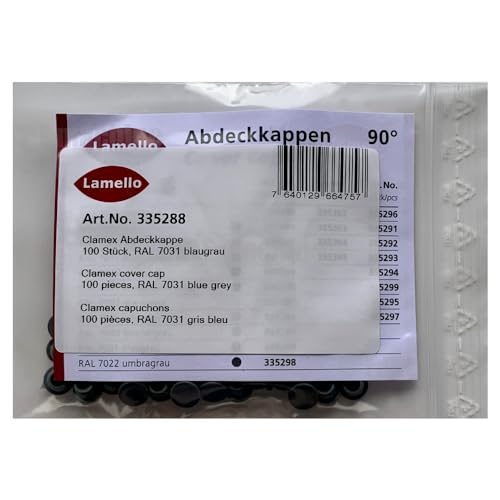 Preisvergleich Produktbild Lamello Clamex Abdeckkappen, blaugrau, 100 Stk. / 335288