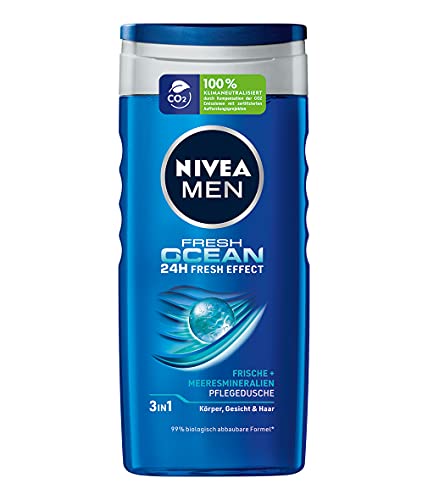 NIVEA MEN Fresh Ocean Nourishing Shower Gel (250 ml) with Sea Minerals and Ocean Fresh Fragrance