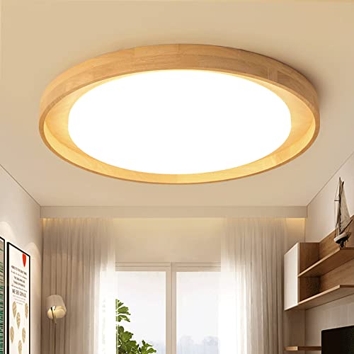 Lámpara de techo de madera de caucho minimalista y ajustable 4