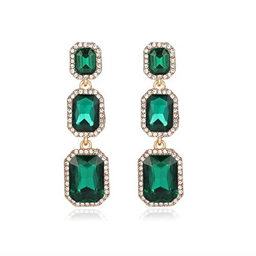 Met-edianger Emerald Green Rhinestone Dangle...