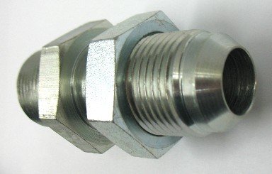 AF 2706-04-04 - 1/4 Male Pipe (.540''-18 Threads) X 1/4 Male JIC 37 Degree Flare (7/16''-20 Threads) Bulkhead