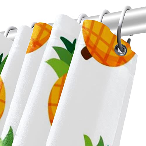 Rideau de douche ananas imperméable 152x183 cm avec anneaux pour baignoire