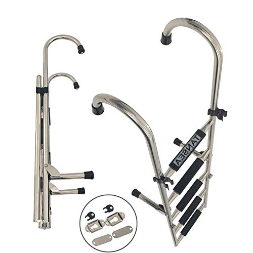 Escalera plegable de acero inoxidable con 5 peldaños miniatura 5