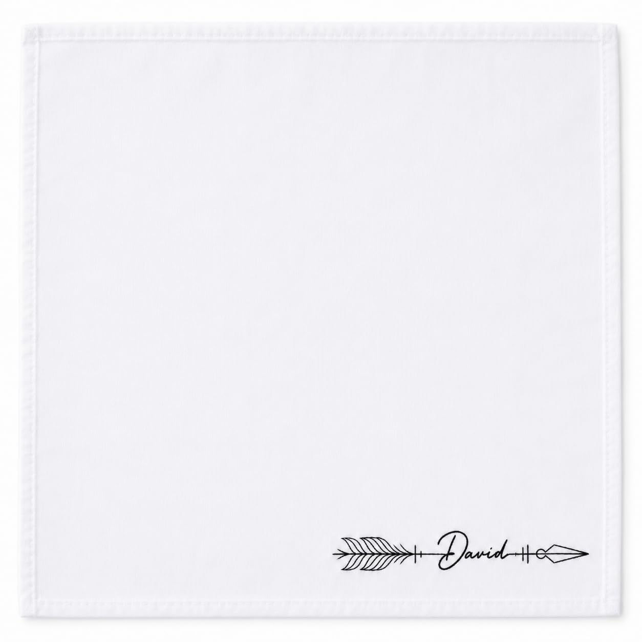 Personalised Embroidered White Handkerchief with Arrow Design-image-5
