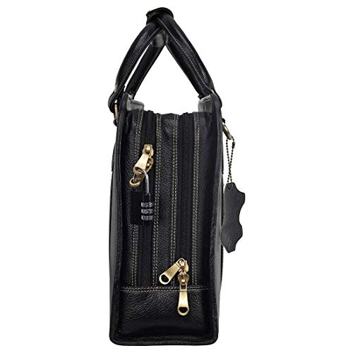 Image of HYATT Leather Accessories 16 Inch Full Grain Natural Leather Laptop Messenger & Shoulder Bags For Men 24 Litres Capacity Upto16 inch Laptop Compartment Dimension-L-16 X H-12 X W-4 Inch Weight-1 KG