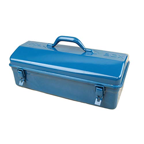 Caisse À Outils Métallique,Boite À Outils,Coffre À Outils Vide Avec Poignée,Valise De Transport,Boîte De Rangement Pour Le Stockage D'outils (Bleu),425×205×145mm Cover