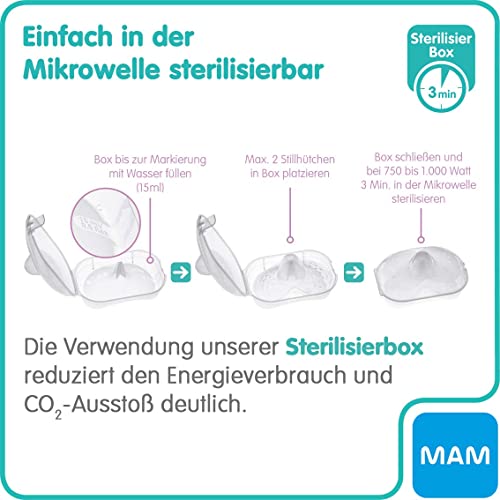MAM Stillhütchen Größe M (ø 20 mm) im 2er-Set, extra weiche Brusthütchen zum Schutz beim Stillen, Brustwarzenschutz für maximalen Hautkontakt zwischen Mutter und Kind – Bild 5