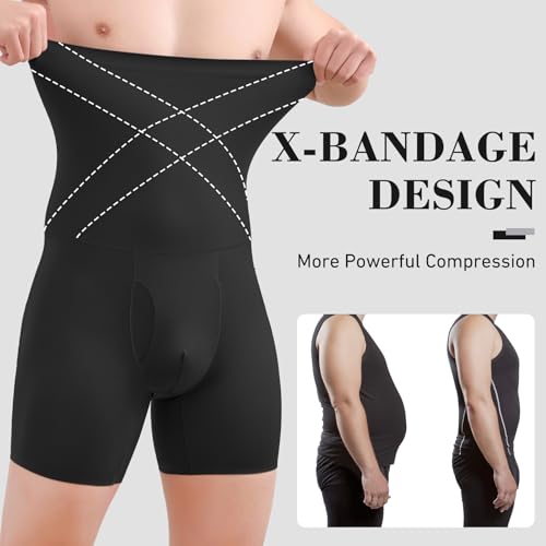 Men's Shapewear Lightweight Tummy Control Boxer Brief Compression Short Body Waist Slimming Shaper Butt Lift Underwear3