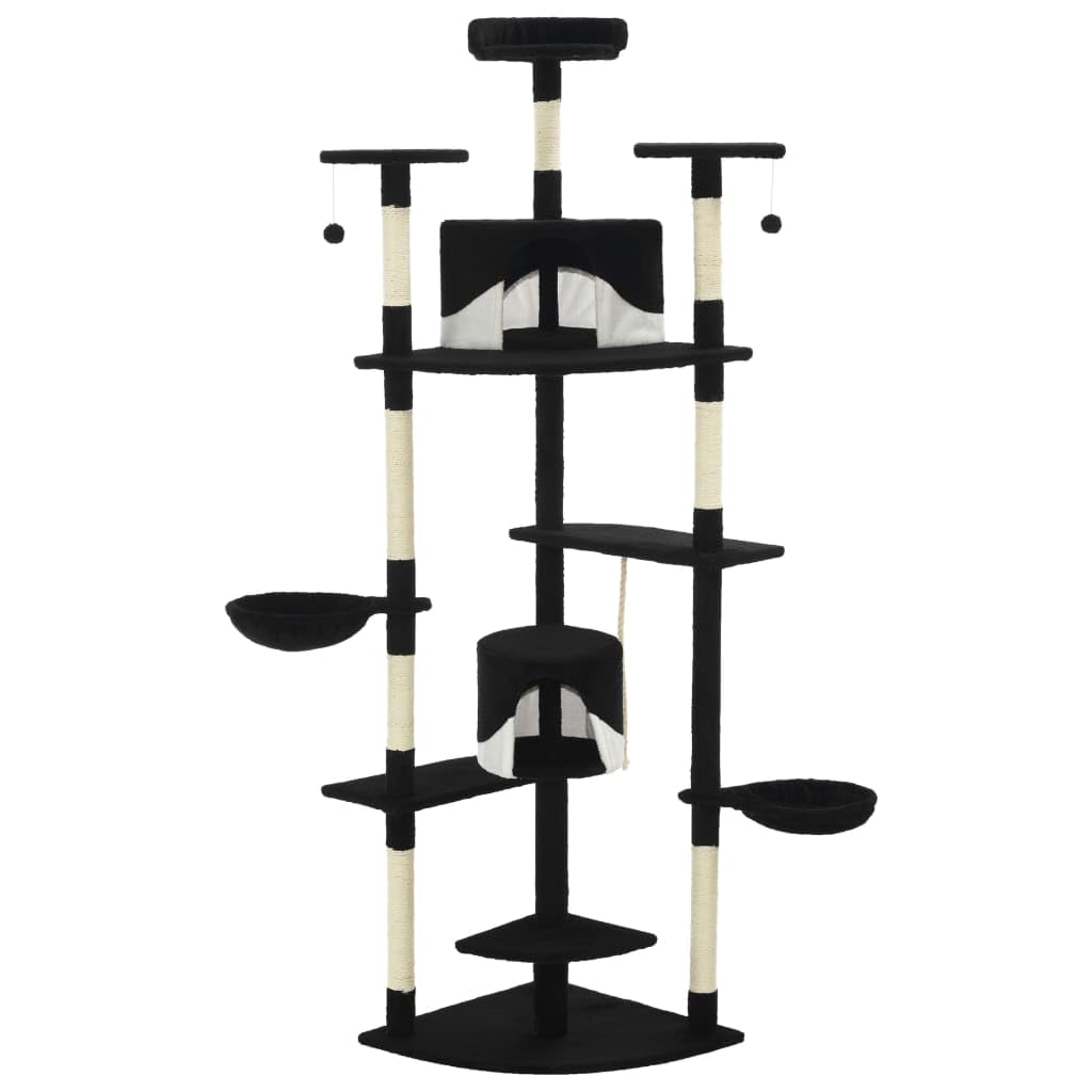 Arbre à chat XXL avec double niche confort et paniers suspendus pour chat adulte