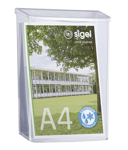 Sigel LH325 Outdoor Literature Holder Acrylic, Clear, for A4