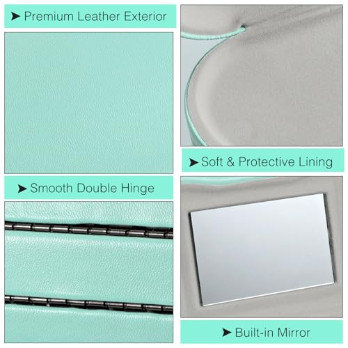 Image of MoKo Double Eyeglass Case, Contact Lens Case with Mirror Tweezers Remover, 2 in 1 Double Sided Portable Contact Lens Box Holder Container Soak Storage Kit Sunglasses Pouch for Men & Women, Green