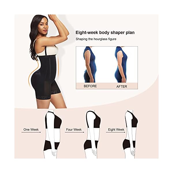 FeelinGirl-Body-Shaper-for-Women-Tummy-Control-Shapewear-Side-Zipper-Open-Bust-Fajas-for-Ladies-Daily-Life FeelinGirl Body Shaper for Women Tummy Control Shapewear Side Zipper Open Bust Fajas for Ladies Daily Life, Black, M