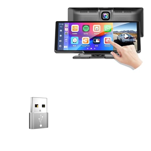 BoxWave Adapter Compatible with Meteeser Portable Car Stereo (9.3 in) - USB-A to C PortChanger (5-Pack), USB Type-C OTG USB-A Convert Charging Data - Metallic Silver