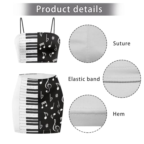 Image of Biyejit Women's 2 Piece Summer Outfits Spaghetti Strap Crop Tops and Bodycon Mini Skirt Dress Set Plus Size S-4XL