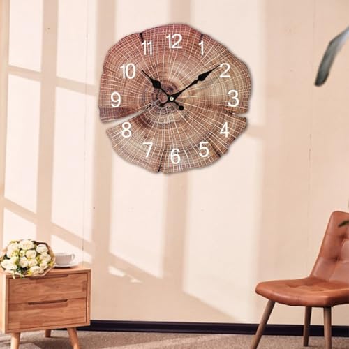 Reloj de pared de madera, reloj de pared anual de madera, reloj decorativo silencioso de grano de madera de 12 pulgadas para el hogar, oficina, sala de estar, cocina (3#12 pulgadas, 30 cm)