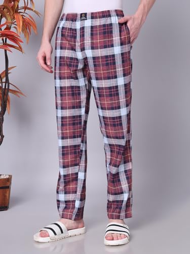 Image of Urban Scottish Men's Lounge Pants 100% Cotton Men's Lounge Night Pant Comfortable Leisure-Wear Lower with an Elastic Waist-Band and Regular Fit Track Pants, Machine Washable Stay at Home