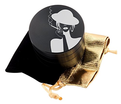 Micro Crusher Inc Smoking Girl Laser Etched Design 4pcs Large Size Herb Grinder