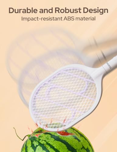 COSTAR Mosquito Bat Rechargeable with UV Light Lamp, 2 in 1 Mosquito Killer Lamp, Mosquito Racket with Base Stand - 1200mAh Lithium-ion Battery Mosquito Swatter, Bug Zapper for Indoor and Outdoor
