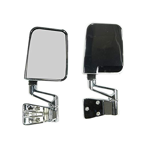 Exclusive Discount 50% Price Rugged Ridge 11010.04 Door Mirror Kit, Chrome; 87-02 Jeep Wrangler YJ/TJ