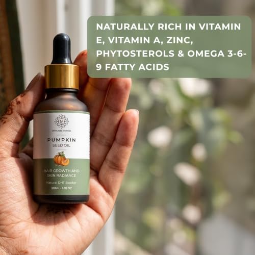 Image of Mystic Pure Pumpkin Seed Oil 100% Natural and Cold Pressed for Hair Growth and Skin Radiance | Natural DHT Blocker | Unrefined, Hexane-Free (30ml)