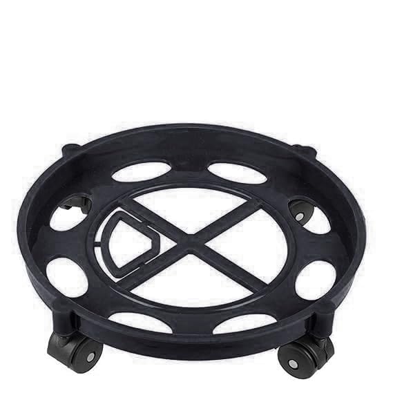 HomeWiz Movable LPG Gas Cylinder Stand Trolley with 360° Rotating Wheels | Premium Grade Plastic | Heavy-Duty, Durable Design | Easy Movement, No Lifting, Prevents Back Strain | Gas Stove Parts| Black