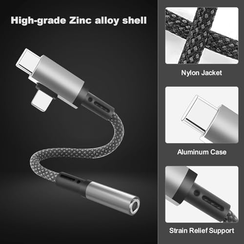 Image of Wefly USB C Headphone Adapter, 2 in 1 Type C to 3.5 mm Jack AUX Compatible with 1Phone 16 Pro Max /15 Pro Max, Sam /Sung S24 /S23 Ultra, 1Pad Pro, Pixel (3.5mm Audio Auxiliary)