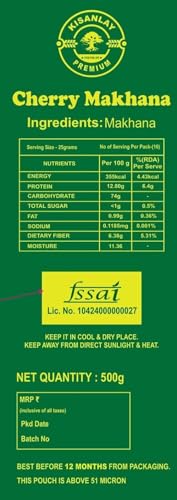 Image of KISANLAY Cherry Makhana 500 gm | Raw | Un-Roasted | Fit for Fasting, Foxnuts, Lotus Puffs, Rich in Calcium, Maintains Weight, Healthy Snacks