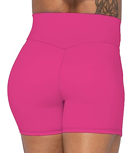 Image of Sunzel Women's High Waisted Crossover Waist Biker Shorts for Yoga Workout | 4-inch inseam, high waisted, tummy control, crossover waist, buttery soft, compression fit, close fit, for yoga and workouts