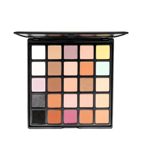 BKSYOFU Placa de sombra de ojos multicolor, maquillaje de color, humo, multicolor, mate, 25 colores, placa de sombra de ojos