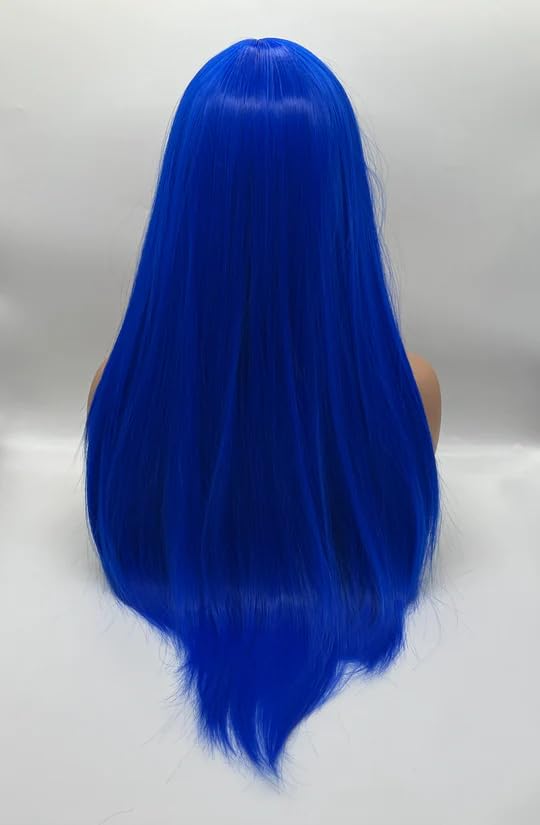 Miniatura 6 de DORY - Peluca de 29 pulgadas de largo, lacio, color azul, para usar y llevar, sin pegamento, para fiesta, Halloween, cosplay, pelucas para mujeres,