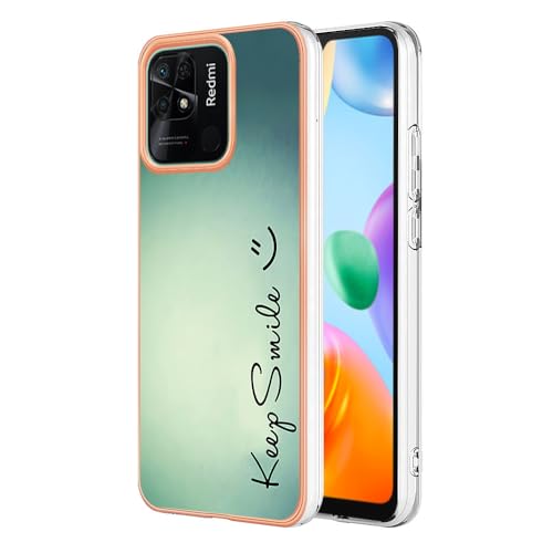 nancencen - Carcasa antigolpes para Xiaomi Redmi 10C, funda de teléfono de estilo minimalista de silicona galvanizada, carcasa transparente Bumper - Cara sonriente