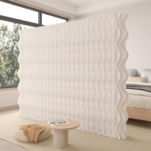 Biombo de privacidad separador de habitaciones, plegable, papel kraft independiente para oficinas, salas de estar, salones de belleza
