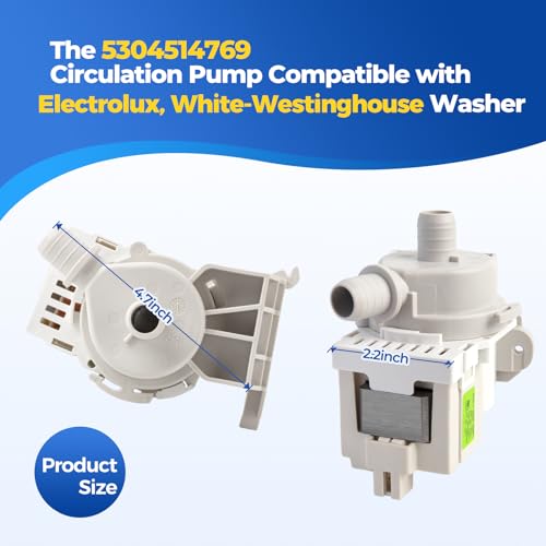 5304514769 Circulation Pump Compatible with Electrolux WhiteWestinghouse Washer, Replacement Part 5304505224 5304509040 4839358 AP6329664 PS12365825 EAP12365825 by GREALTH - Used condition - Image 2