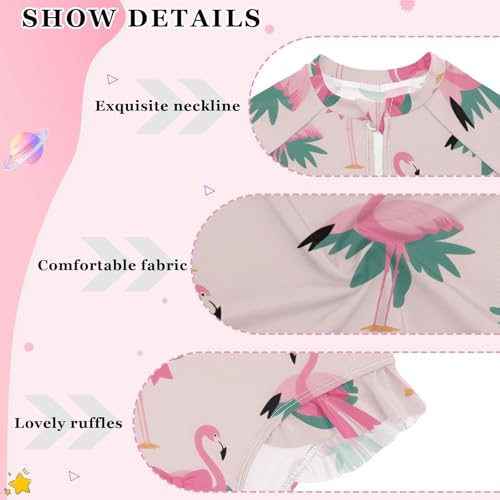 Image of Girls One Piece Swimsuits Long Sleeve Swimsuit Zipper Bathing Suits Swimwear