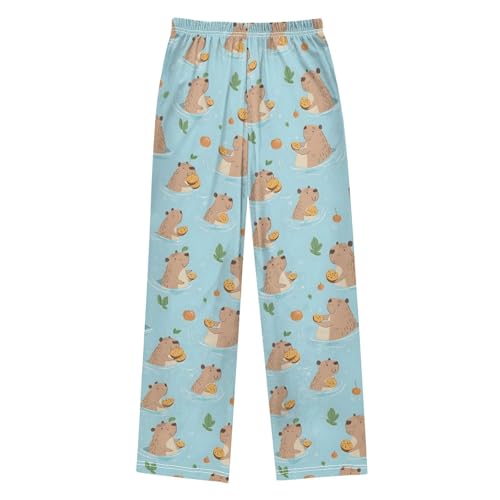 Cute Capybaras Swimming Pajama Pants Long Sleep Pants Soft Pajama Bottoms With Pockets2