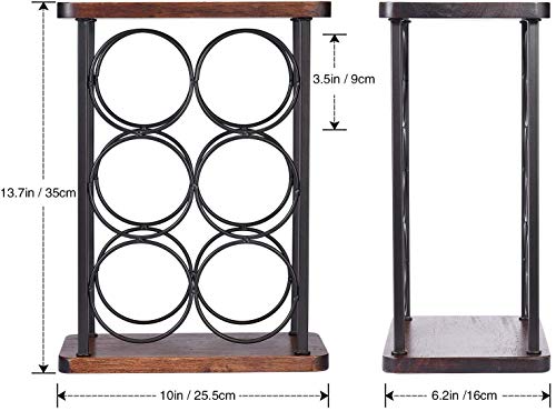 Soporte para botellas de vino de mesa 3 niveles 6 botellas miniatura 2