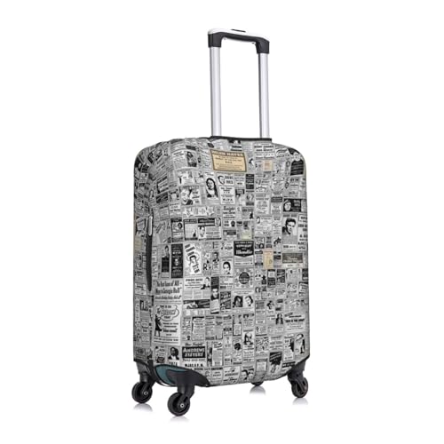 Newspaper Print Luggage Suitcase Covers Elastic Washable Luggage Protector Luggage Covers For Suitcase3