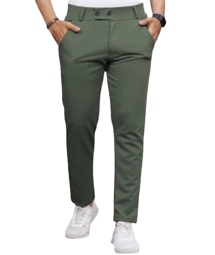 Men's Formal Pant Trousers Polycotton Knitted Fabric Stretchable Stylish Slim Fit Men's Wear Trousers Bottle Green Color-image-35