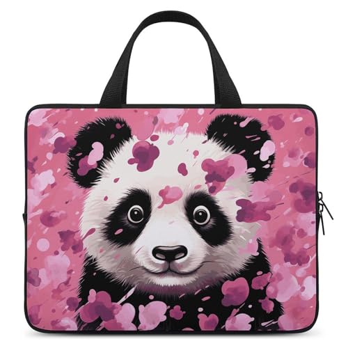 Housse pour ordinateur portable 17" coton rose panda, le cadeau idéal