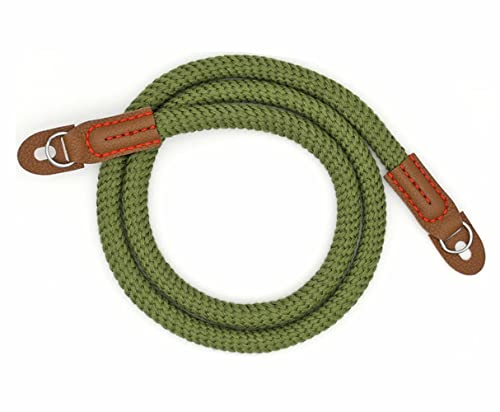 Eorefo Camera Strap Vintage 100cm Camera Rope Strap Neck Shoulder Belt Strap for Mirrorless and Dslr Camera.(Army Green)