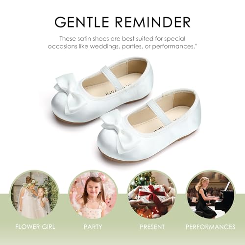 Image of Felix & Flora Toddler Flower Girl Dress Shoes - Girl Ballet Flats Party School Shoes Wedding
