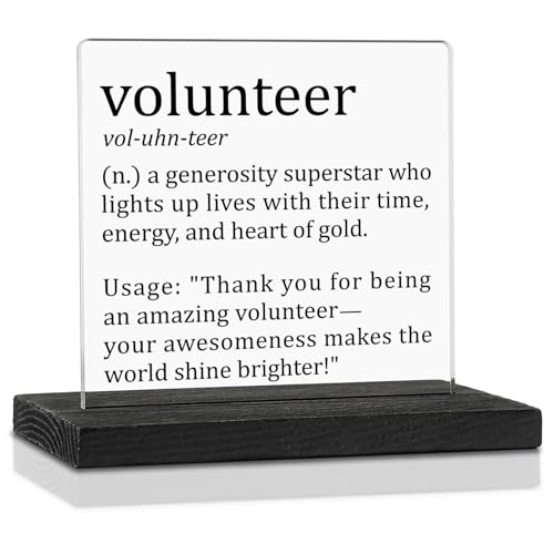 Volunteer Appreciation Gift, School VolunteerDefinition Desk Decor Sign