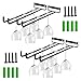 Lostwry Porta Bicchieri da Vino, 4pcs Portabicchieri Sospeso con Viti Porta Calici Da Parete Metallo Supporto Bicchieri da Parete Rack per Calici Per Cucina Bar Armadietto Casa (30cm, nero)
