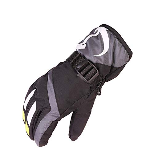 Gants de ski d'hiver en tissu coupe-vent imperméable, résistant à l'usure et poignets réglables pour homme et femme, Mâle noir Cover