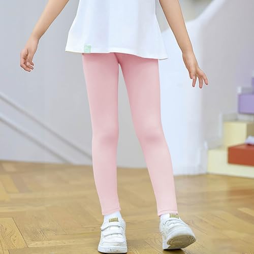 Girls Leggings Basic Solid School Uniform Pants Casual Soft Modal Stretchy Tights for Kids 3-13 Years3