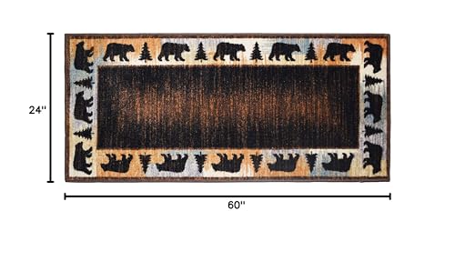 Cozy Cabin CC70563 24X60 Wandering Bear Accent Rug miniatura 2