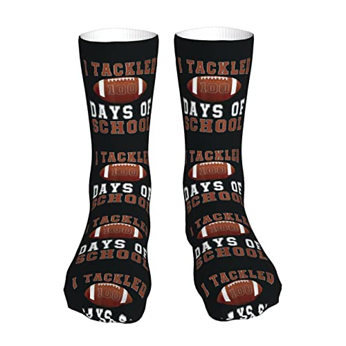 Generic - Chaussettes de marche I Tackled 100 Days School Running Socks Bright Chaussettes de compression Chaussettes de compression classiques Chaussettes athlétiques pour yoga, basket-ball, football 40 cm