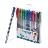 HAUSER Yolo Trendz Ballpoint Pens, 10 Vibrant Colors for Creative Expression, 1.0 mm Tip - Smooth Writing, Carbon Fiber Finish, Pocket Clip